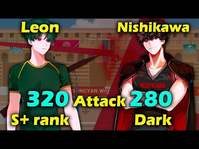 Leon S+ vs Dark Nishikawa. Full gameplay. The Spike Colosseum. Volleyball 3x3