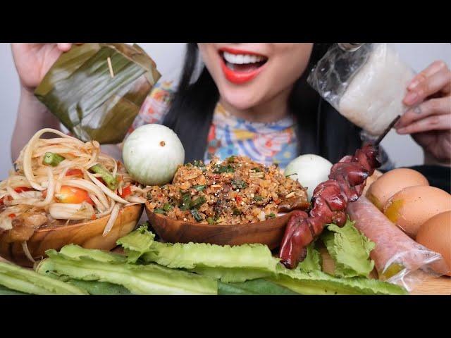 THAI STREET FOOD (MY GO TO) ASMR EATING SOUNDS | LIGHT WHISPERS | SAS-ASMR