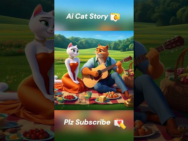 Cat's Romantic Love Story ‍️ #cat #cute #aicat #catstory #catlover #ai