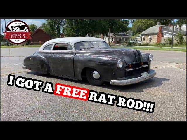 I GOT A FREE 1949 CHEVY HOT ROD! ITS CHOPPED, WIDENED, LENGTHENED AND SLAMMED RAT ROD! VINTAGE BUILD