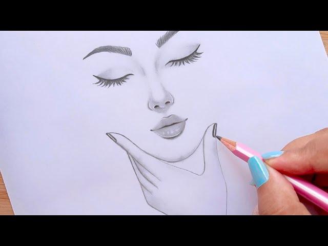 Easy way to draw a face || Pencil Sketch for beginners || Güzel Kız Çizimi