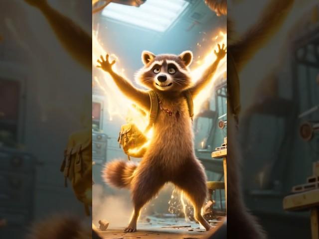 Zombie Raccoon Drinks the Glowing Formula#funny #animation #cartoon #raccoon #zombie