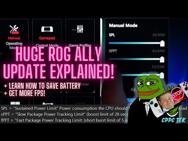 Huge Rog Ally Update Explained! Tips for increasing battery life & FPS! All Power Questions Answered