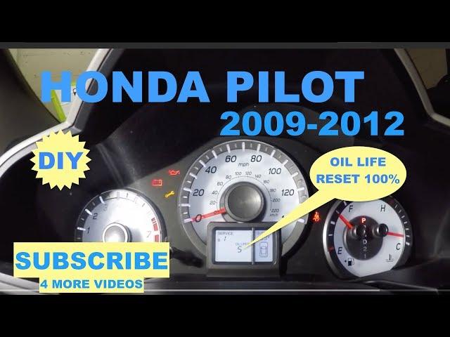 How to reset oil life on 2009-2012 Honda Pilot