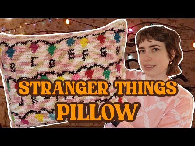 crocheting STRANGER THINGS pillow