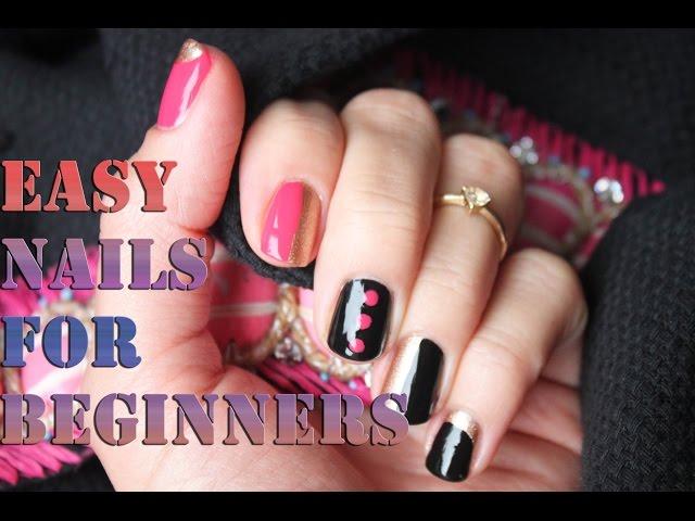 Easy nail design for beginners // short nails