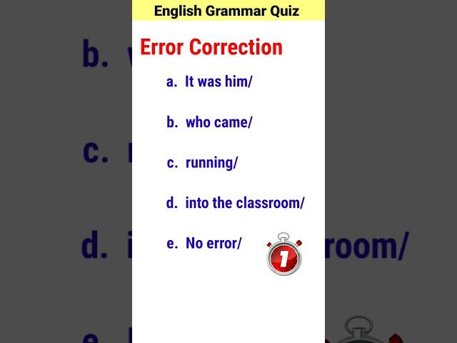 Error Correction|| English Grammar Quiz||