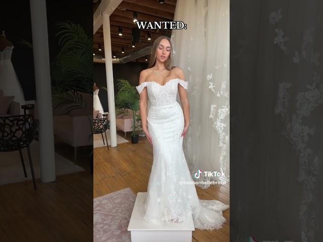 what brides wanted vs. chose!  #shorts #bonbonbelle #weddingdress #sayyestothedress #bridal