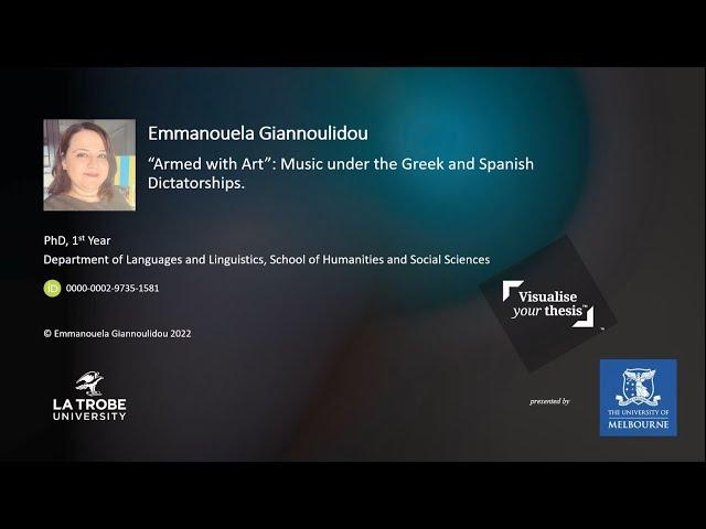 VYT 2022 Entry – Emmanouela, “'Armed with Art': Music under the Greek and Spanish Dictatorships.”