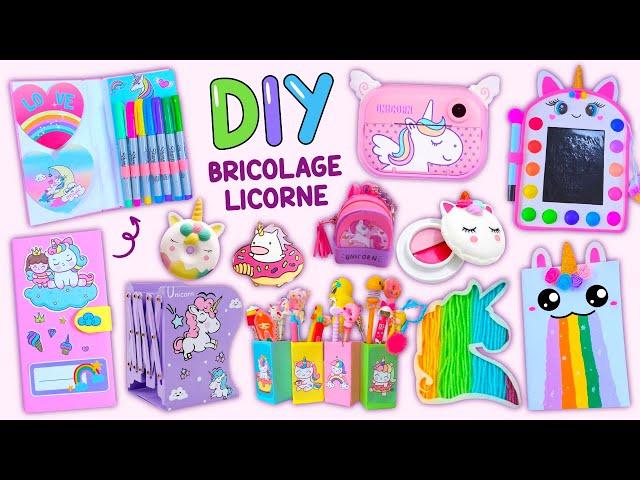 10 IDEES DIY DE LICORNES - FOURNITURES SCOLAIRES DE LICORNES - AUTOCOLLANTS - POP IT ET PLUS ENCORE