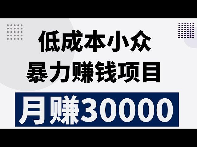 新手网赚，分享网上赚钱项目！分享一个成本低，月赚3万的暴力小众赚钱项目！