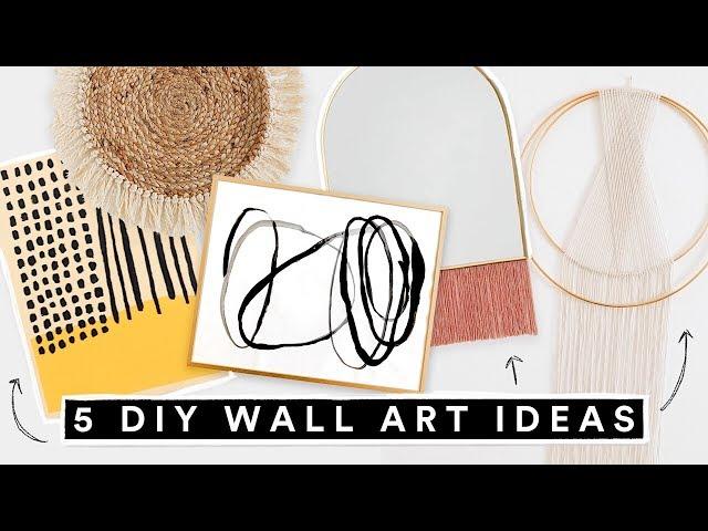 5 DIY WALL ART DECOR IDEAS - Affordable + Cute Room Decor!!