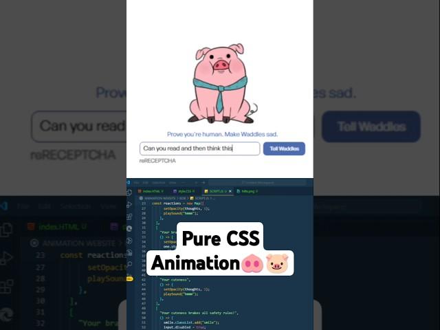 Make Waddles Smile CAPTCHA CSS Animation