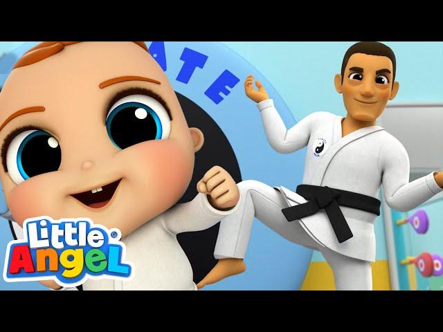 Learning Karate Song |  Little Angel Color Songs & Nursery Rhymes | Learn Colors & Shapes