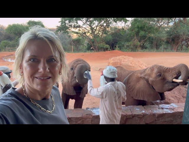 Adine Visits the Elephant Orphans at Sheldrick Wildlife Trust in Kenya