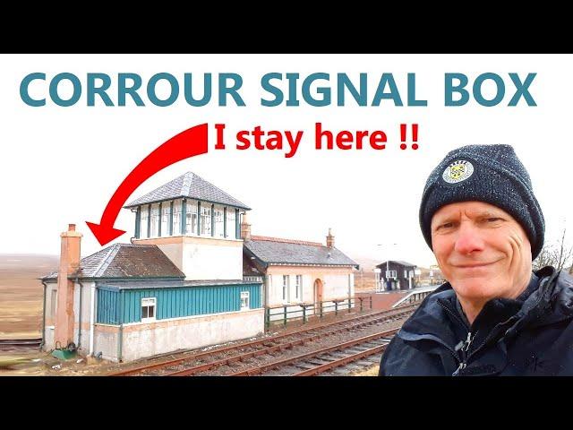 I stay in a signal box, with trains passing feet from my window. Corrour station, Scotland.