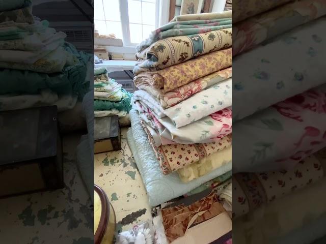 Step inside my little studio. #artsupplies #storage #vintage #studio #art #fabric #cottagestudio