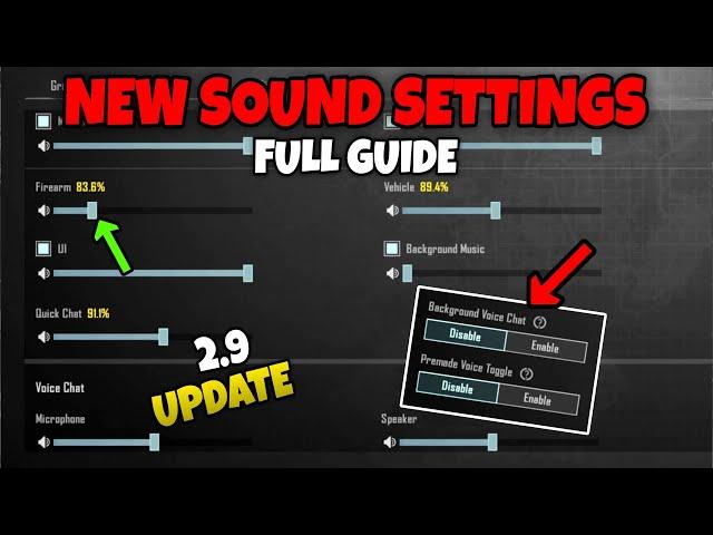 New SOUND SETTINGS 2.9 Update Explained in BGMI|| BGMI Audio Setting Full Guide
