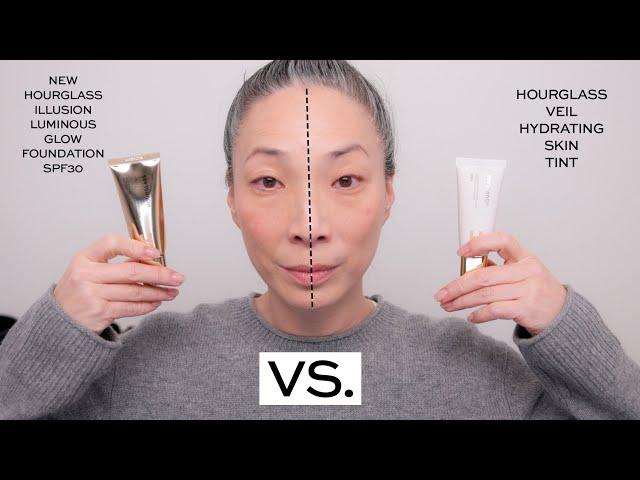 NEW Hourglass Illusion Luminous Glow Foundation SPF 30 VS Hourglass Veil Hydrating Skin Tint