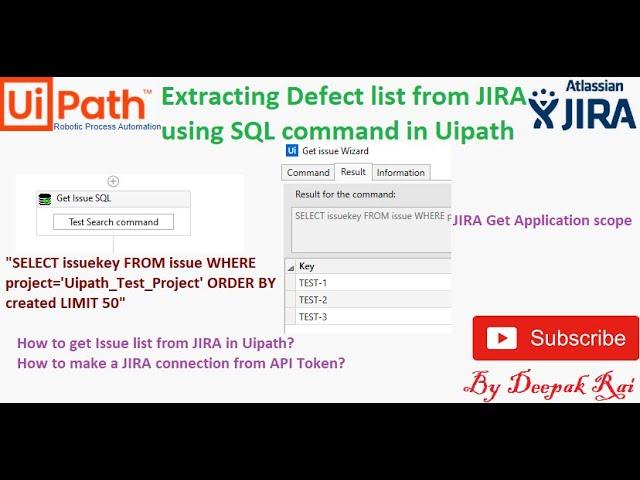 How to Get Defect list from Jira using SQL query in Uipath