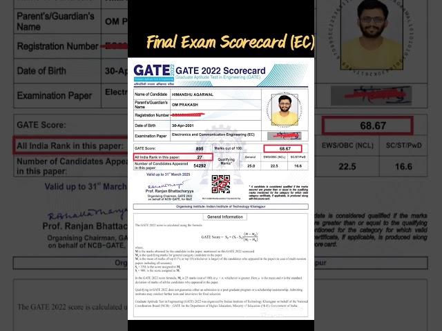 My Final GATE Scorecard vs Test Series Marks || GATE Motivation