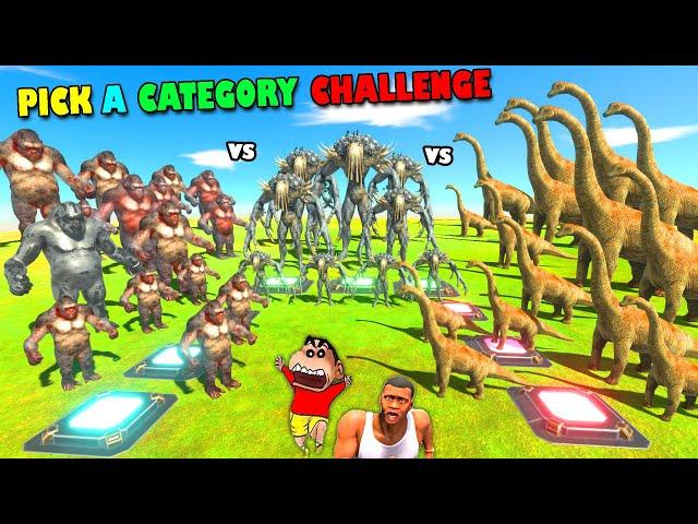 Pick A Category CHALLENGE with SHINCHAN and CHOP! SHINCHAN vs CHOP vs AMAAN TEAM Animal Revolt Batle