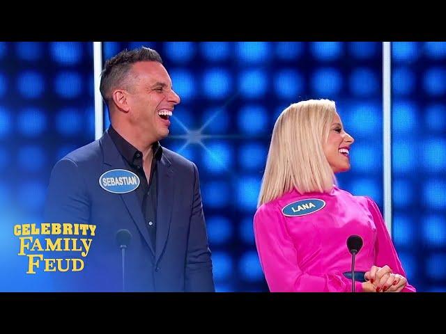 Sebastian Maniscalco's father-in-law cracks up Steve Harvey! | Celebrity Family Feud