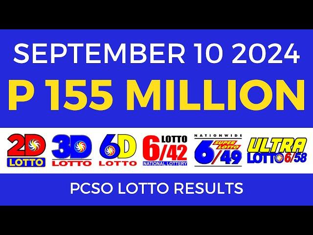 Lotto Result Today 9pm September 10 2024 | PCSO Complete