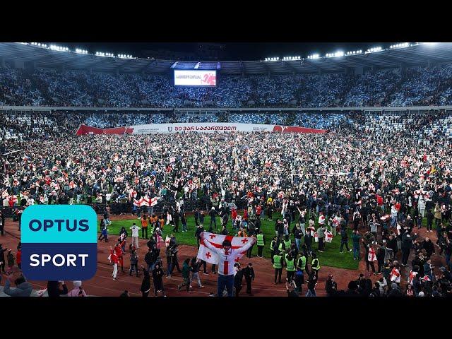 SCENES: Georgia fans storm pitch after qualifying for first tournament and knocking out Greece 