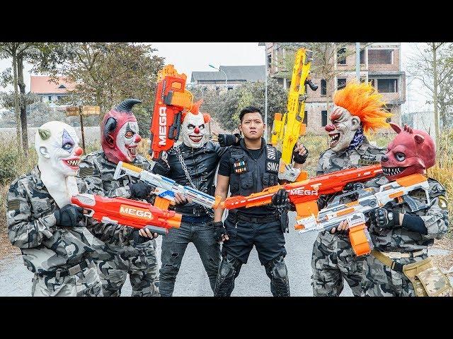 LTT Films : Silver Flash Black Man Nerf Guns Fight Criminal Group Tiger Mask Over War
