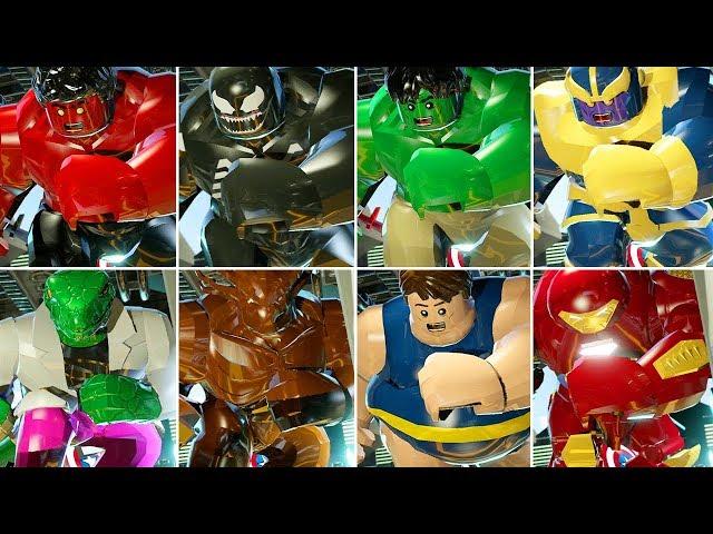 All Big-Fig Characters with Deadpool Iron Spider in LEGO Marvel Super Heroes