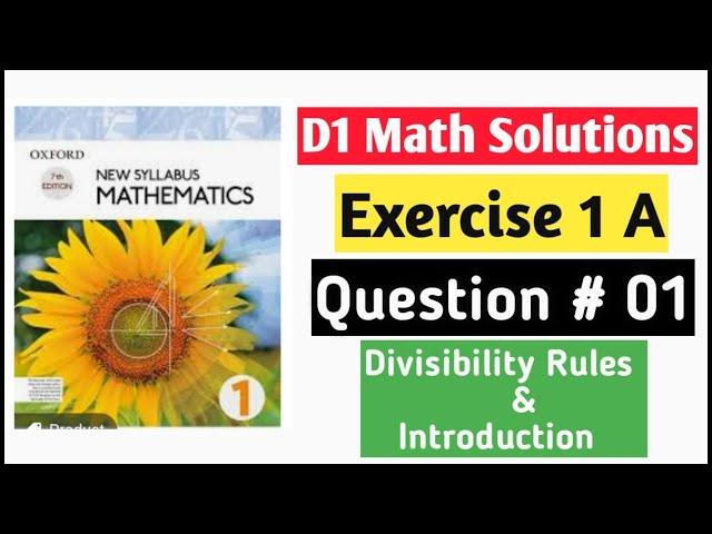 Exercise 1a Question no 1 D1 Math Oxford New Syllabus | Chapter 1 Book 1 Math | How to check Primes?