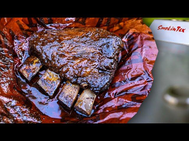 Monster Sized BBQ Beef Dino Ribs on the SmokinTex Pro