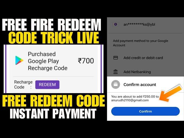 100% Free Redeem Code For Free Fire | Free  Fire Google Play Redeem Code | Redeem Code App 2024