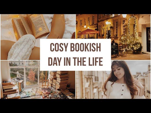 Cosy bookish day in the life of an artist (packaging orders, book shopping, reading, gilmoregirls)