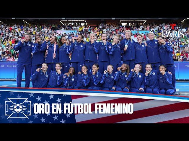 Team USA femenino recibe el oro tras vencer a Brasil en fútbol | Juegos Olímpicos París 2024