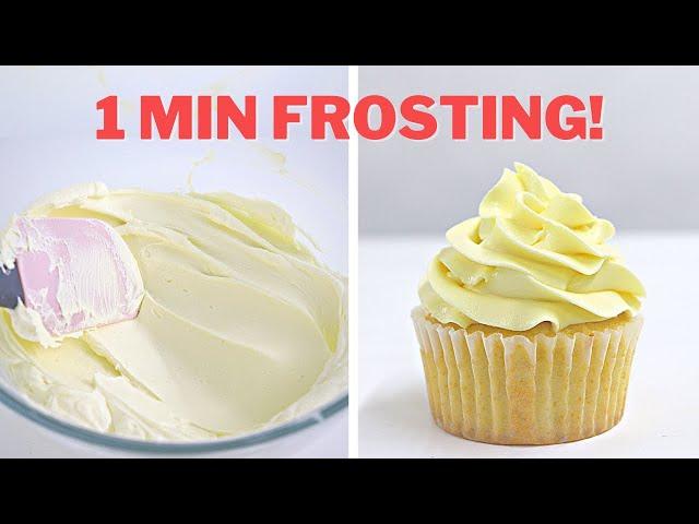 Silky BUTTERCREAM icing in 1 MINUTE │ Frosting recipe for cupcake PIPING & cakes