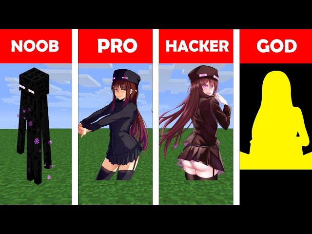 Enderman girl NOOB vs PRO vs HACKER vs GOD MINECRAFT Pixel Art