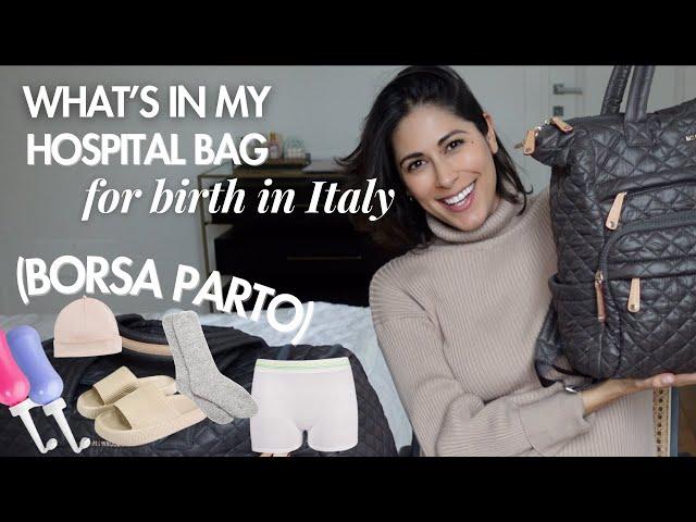 hospital bag for baby & me | delivery/postpartum essentials for birth in Italy