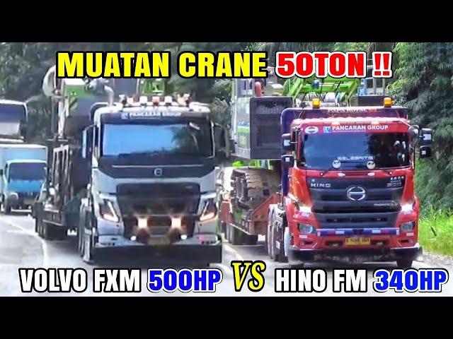 MOBILISASI CRANE KAPASITAS 50TON!!! DUET TRUK TRAILER HINO fm260TI, HINO EURO4, VOLVO FMX