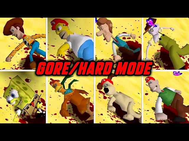 Super Mario 64 - Hell Inspector's Characters Death Animations - Gore/Hard mode