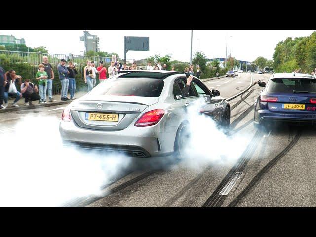 BEST OF Mercedes AMG's Leaving Carmeet 2023 - EPIC Burnouts, Accelerations, Fails etc!!