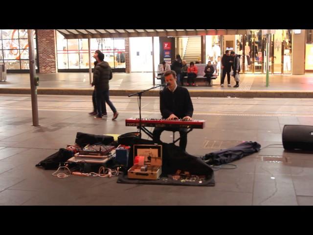 Daniel Shaw busking at Melbourne CBD