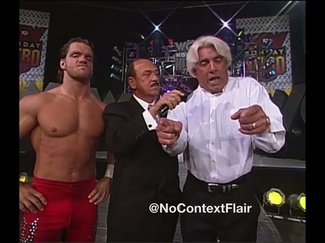 We've all got wives! We've all got girlfriends! Ric Flair and Chris Benoit on Nitro (3/24/97)