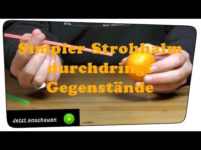 Strohhalmtrick durchdringt/durchbohrt harte Gegenstände - Experiment|Tutorial