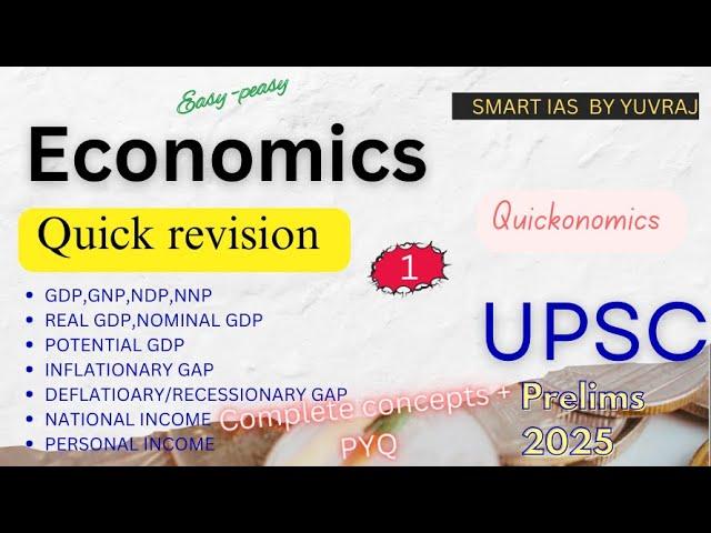 Economy Quick Revision in 1 hour Quickonomics -1 UPSC PRELIMS 2025 RAPID REVISION SMART IAS YUVRAJ