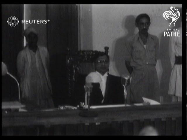 INDIA: Trial of Gandhi assassin Nathuram Godse begins in New Delhi (1948)