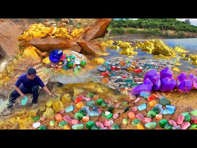 MY Special Day  ! SIMPLE CREATIVE IDEAS.. FINDING LOTS OF GOLD, CRYSTALS IN ROCKY SOIL.. at river