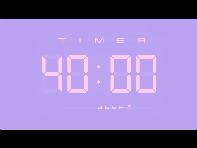 40 Min Digital Countdown Timer with Simple Beeps 