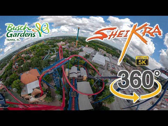 VR 360 5K Sheikra Roller  Coaster On Ride Front Seat Ultra HD POV Busch Gardens Tampa 2019-10-05